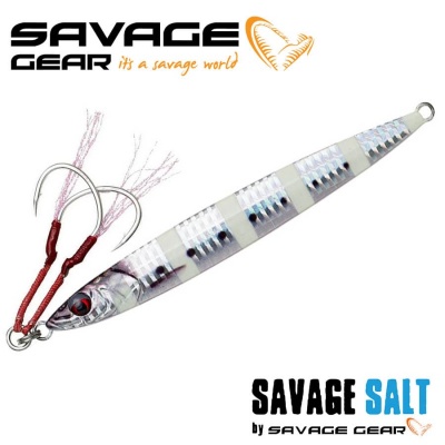 SG 3D Slim Jig Minnow 60g 12.5cm Zebra Glow PHP