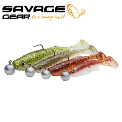 Savage Gear Fat Minnow T-Tail RTF 9cm + 7.5g #2/0 Mix 4pcs Set of soft lures