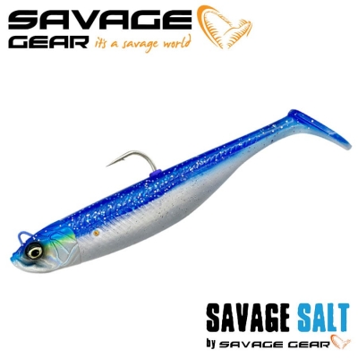 SG Savage Minnow 10cm 20g Sinking Blue Pearl Silver 2+1