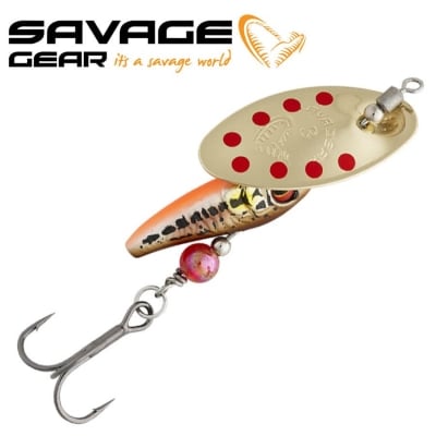 SG Sticklebait Spinner #2 7.3g Sinking Minnow Gold Red