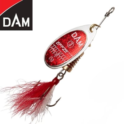 Dam Effzett Standard Dressed Spinner #1 3g Sinking Reflex Red