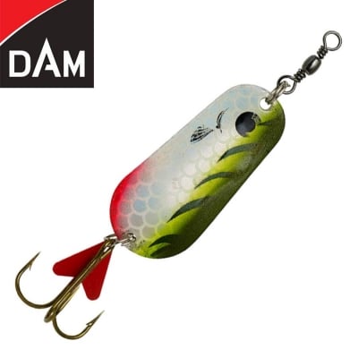 Dam Effzett Standard Spoon 8cm 45g Sinking Olive/Chartreuse Tiger UV