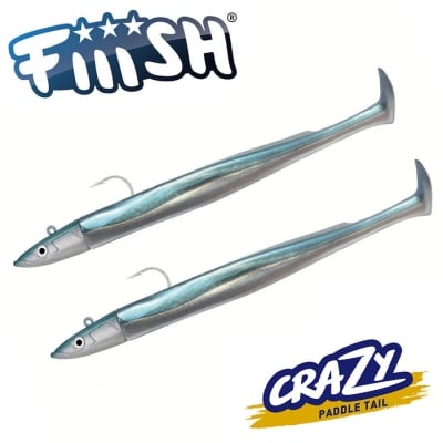 Fiiish Crazy Paddle Tail 100 Double Combo - 10cm | 10g - Pearl Blue