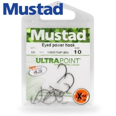 Mustad Eyed Power Hook 10657NP-BN Hooks