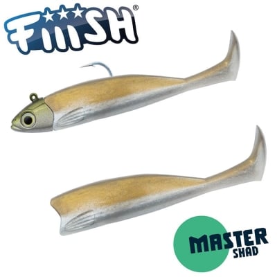 Fiiish Master Shad No5 Combo: Jig Head 25g + 2 Lure Bodies 12.5cm - Kaki