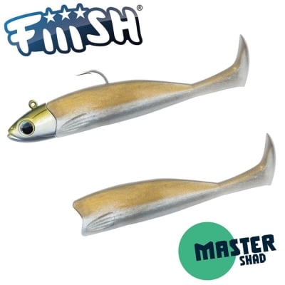 Fiiish Master Shad No4 Combo: Jig Head 21g + 2 Lure Bodies 10cm - Kaki