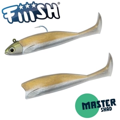 Fiiish Master Shad No3 Combo: Jig Head 6g + 2 Lure Bodies 7.5cm - Kaki