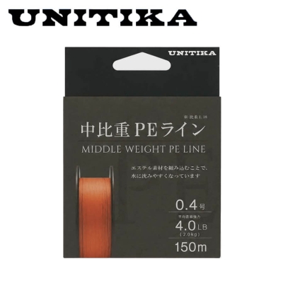 Unitika Middle Weight PЕ Line Orange 150m Braided line