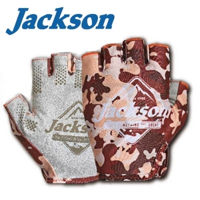 Jackson Sun Protect Fishing Gloves Brown Camo Fishing Gloves