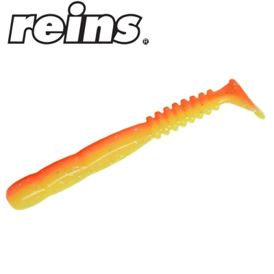 Reins Fat Rockvibe Shad 3.25 - B49 Chika Orange/Chartreuse Silver Glitter 6pcs