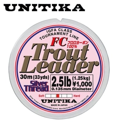 Unitika Silver Thread Trout Leader FC 30 m - 5 lb