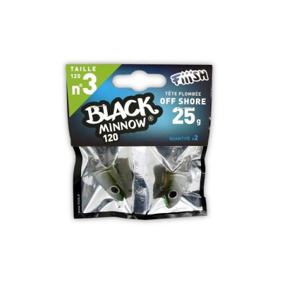 Fiiish Black Minnow No3 Jig Head 25g Off Shore