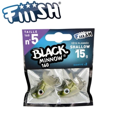 Fiiish Black Minnow No5 Jig Head 15g Shallow