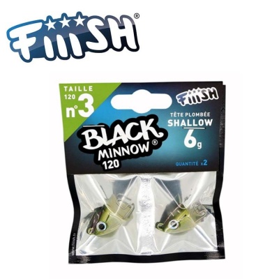 Fiiish Black Minnow No3 Double Combo: 2 Jig Heads 18g + 2 Lure Bodies 12cm  - French Paradise + Rattles