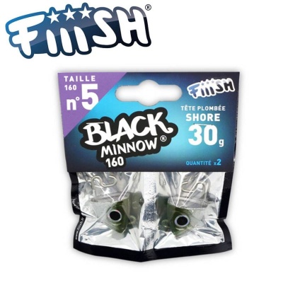 Fiiish Black Minnow No5 Jig Head 30g Shore