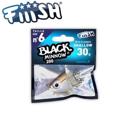 Fiiish Black Minnow No6 Jig Head 30g Shallow