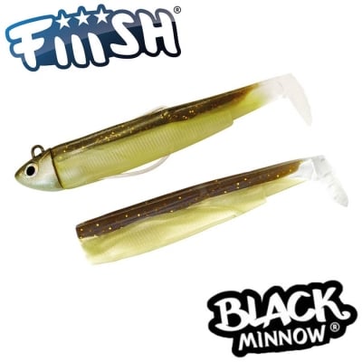 Fiiish Black Minnow No1 Combo: Jig Head 4.5g + 2 Lure Bodies 7cm - Sparkling Brown