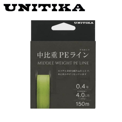 Unitika Middle Weight PЕ Line Yellow 150m Braided line