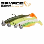 Savage Gear Fat Minnow T-Tail RTF 13cm + 12.5g #5/0 Mix 4pcs Set of soft lures