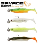 Savage Gear Fat Minnow T-Tail RTF 13cm + 12.5g #5/0 Mix 4pcs Set of soft lures