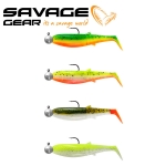 Savage Gear Cannibal Shad 8cm + 7.5g #2/0 Mix 4+4pcs Set of soft lures
