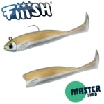 Fiiish Master Shad No4 Combo: Jig Head 8g + 2 Lure Bodies 10cm - Kaki