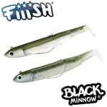 Fiiish Black Minnow No1 Double Combo: 2 Jig Heads 6g + 2 Lure Bodies 7cm - Kaki/Ghost Minnow