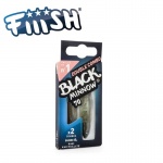 Fiiish Black Minnow No1 Double Combo: 2 Jig Heads 6g + 2 Lure Bodies 7cm - White - Blue Glitter